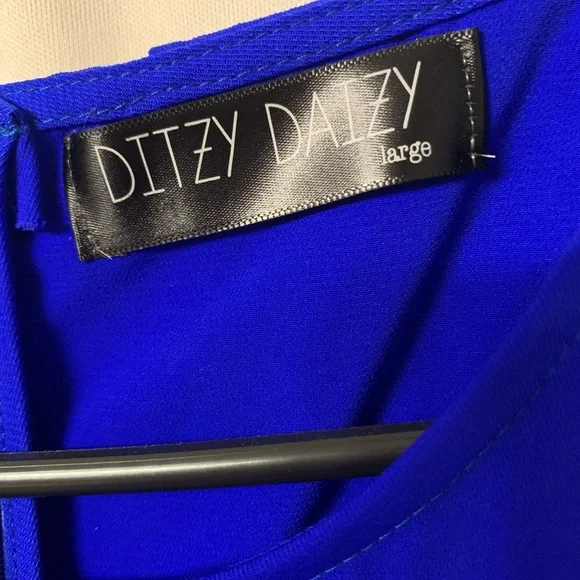 Ditzy Daizy large romper royal blue short beach vacation - Picture 4 of 8